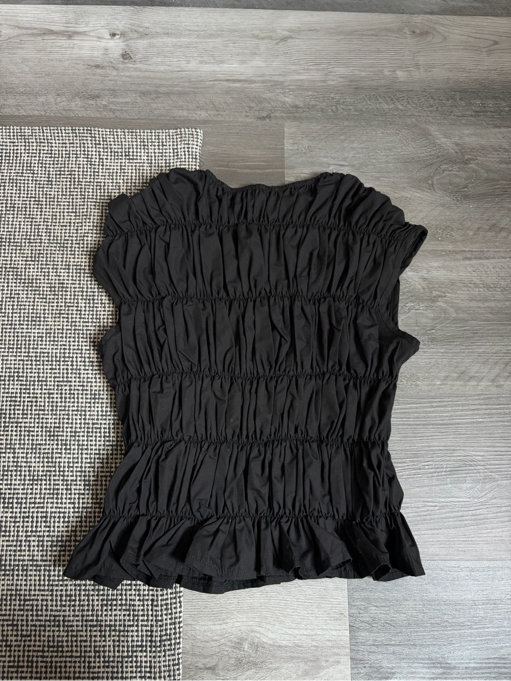 Ruffled Black Top